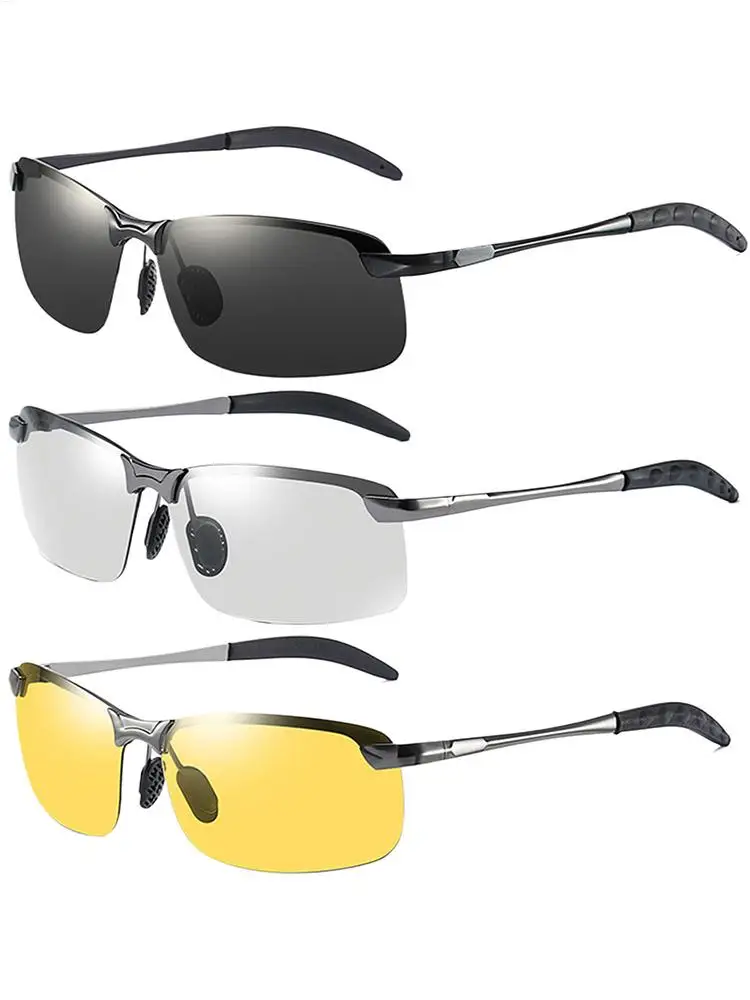 Photochrome Schutzbrille, Übergangs-Sonnenbrille für Herren, Blendschutz, polarisierte Fahrbrille, UV400-Schutz für Herren, zum Angeln – Detail 5