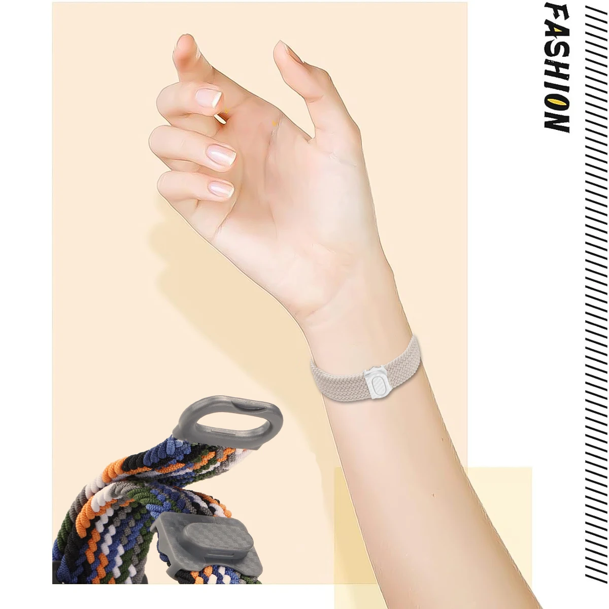 サムスンギャラクシーウォッチ、ウォッチ6、5、4、gear、s3 Active、huawei、Amazfit Gtr、20mm、22mm、40mm、44mm用のナイロンループ編組ストラップ