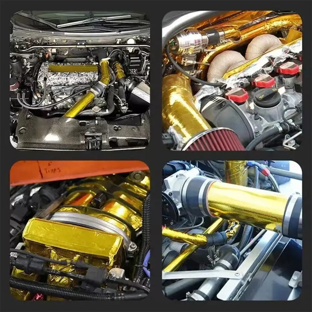 

Золотая/серебристая светоотражающая самоклеящаяся лента, высокотемпературная термостойкая лента 50 мм x 10 м/50 мм x 5 м, универсальная изоляционная защитная лента