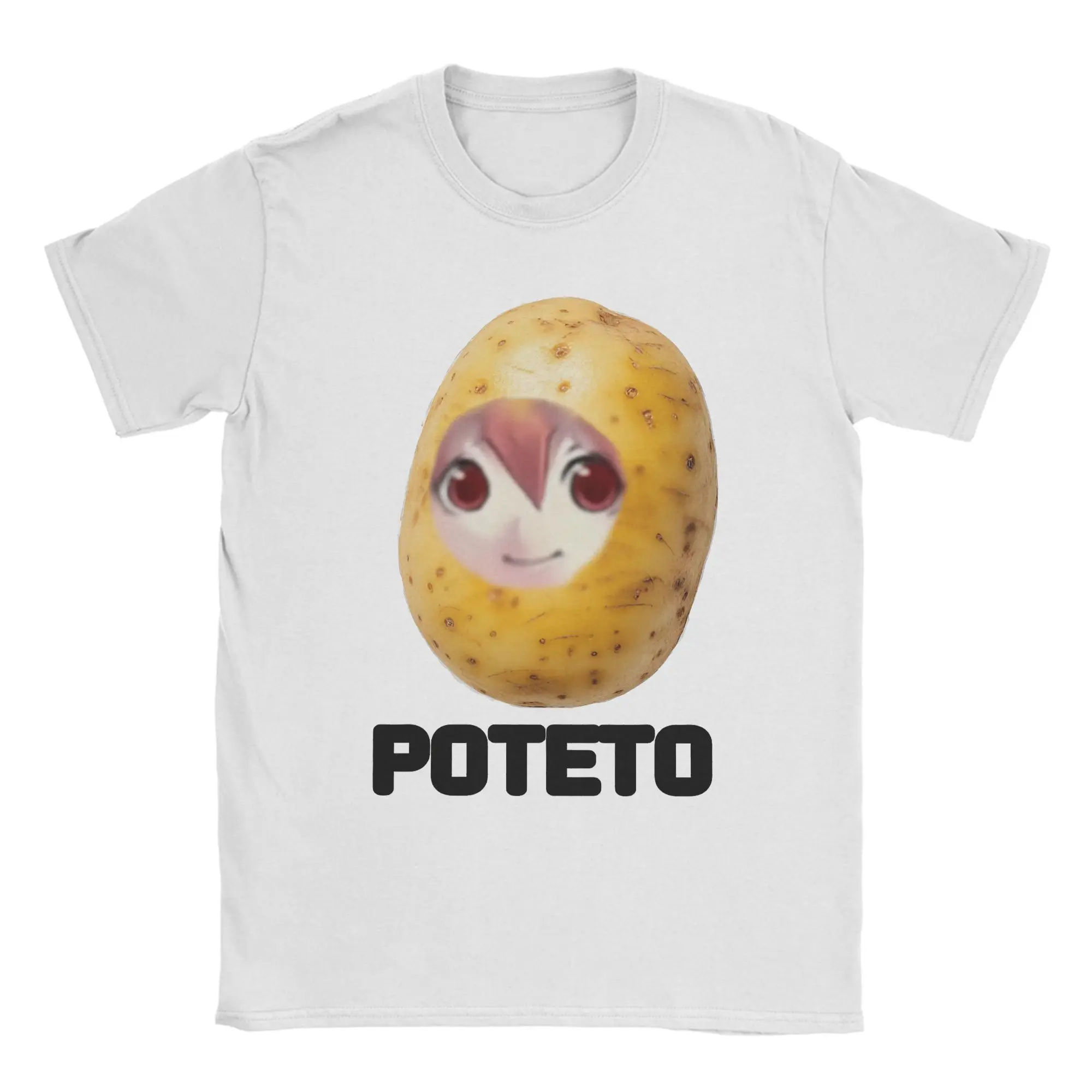 Men's T-Shirt Poteto Creative Kasane Teto Expression Vintage Cotton Tees Short Sleeve Funny Potato T Shirts Clothes New Arrival