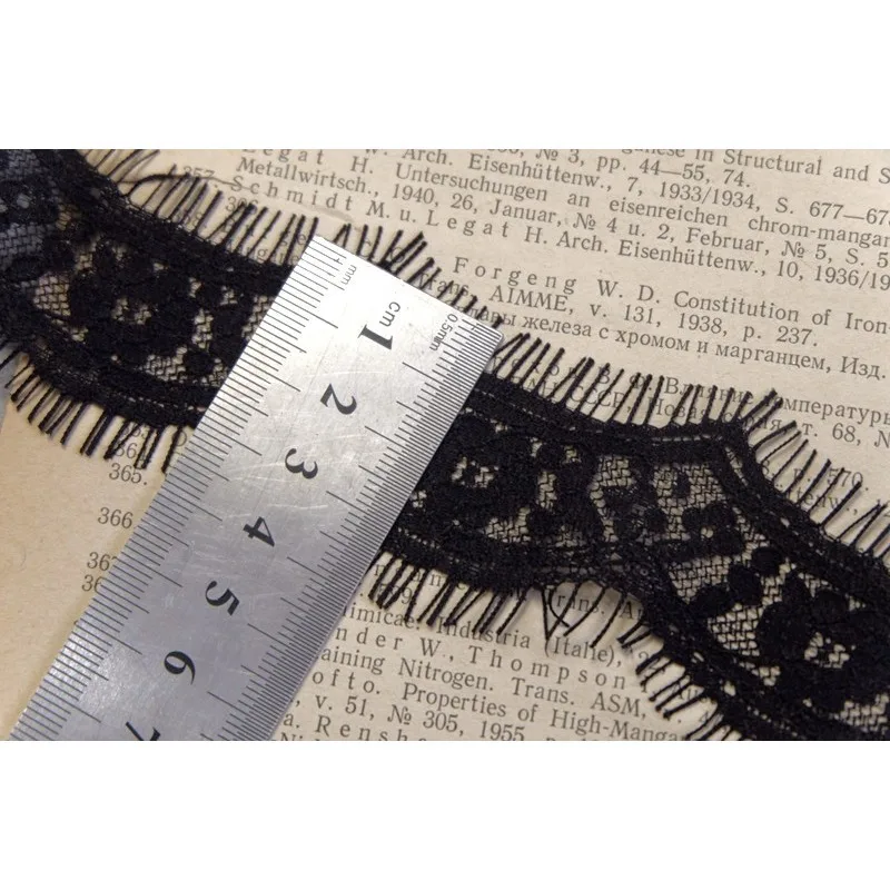 30M,  New Black and White Wavy Lace Decal Fabric Decoration DIY  High-end Wedding Dress, Clothing Accessories, 4CM Wide
