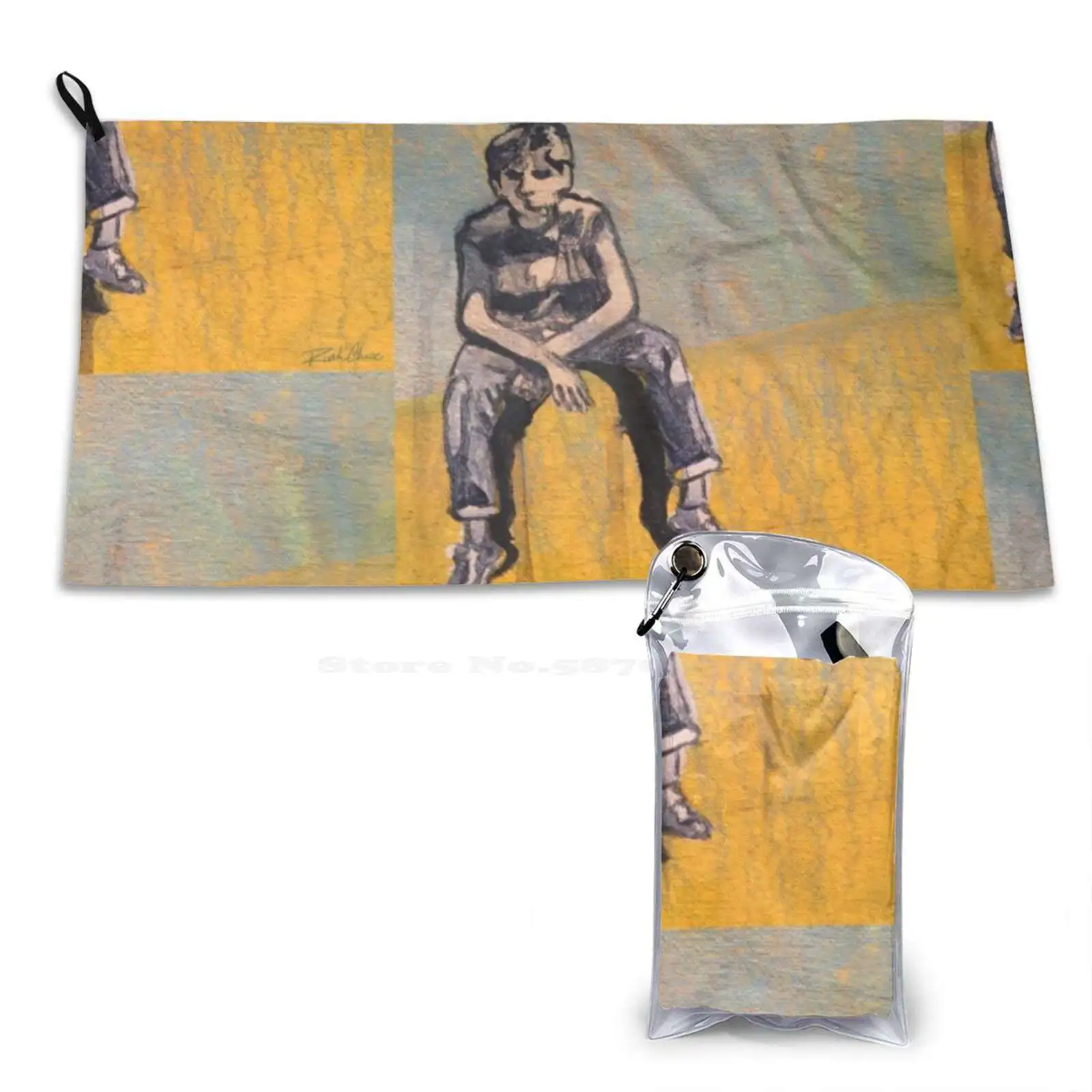 

Carrie Hayrup For Eugene Taranto-West Of Lincoln Project Soft Microfiber Fabric Face Towel Venice California Beach Skate Park