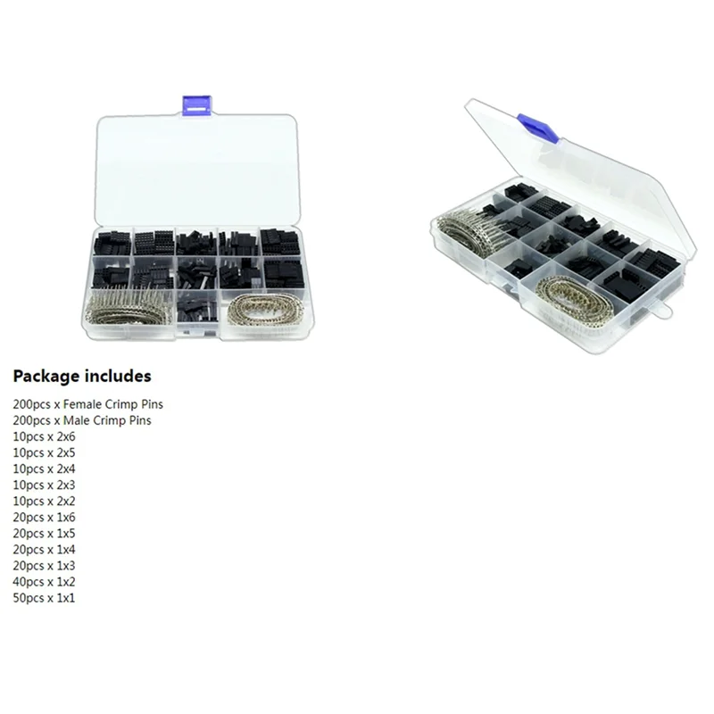 1860Pcs Dupont Connector 2.54Mm,Dupont Cable Jumper Wire Pin Header Housing Kit,Male Crimp Pins+Female Pin Connector