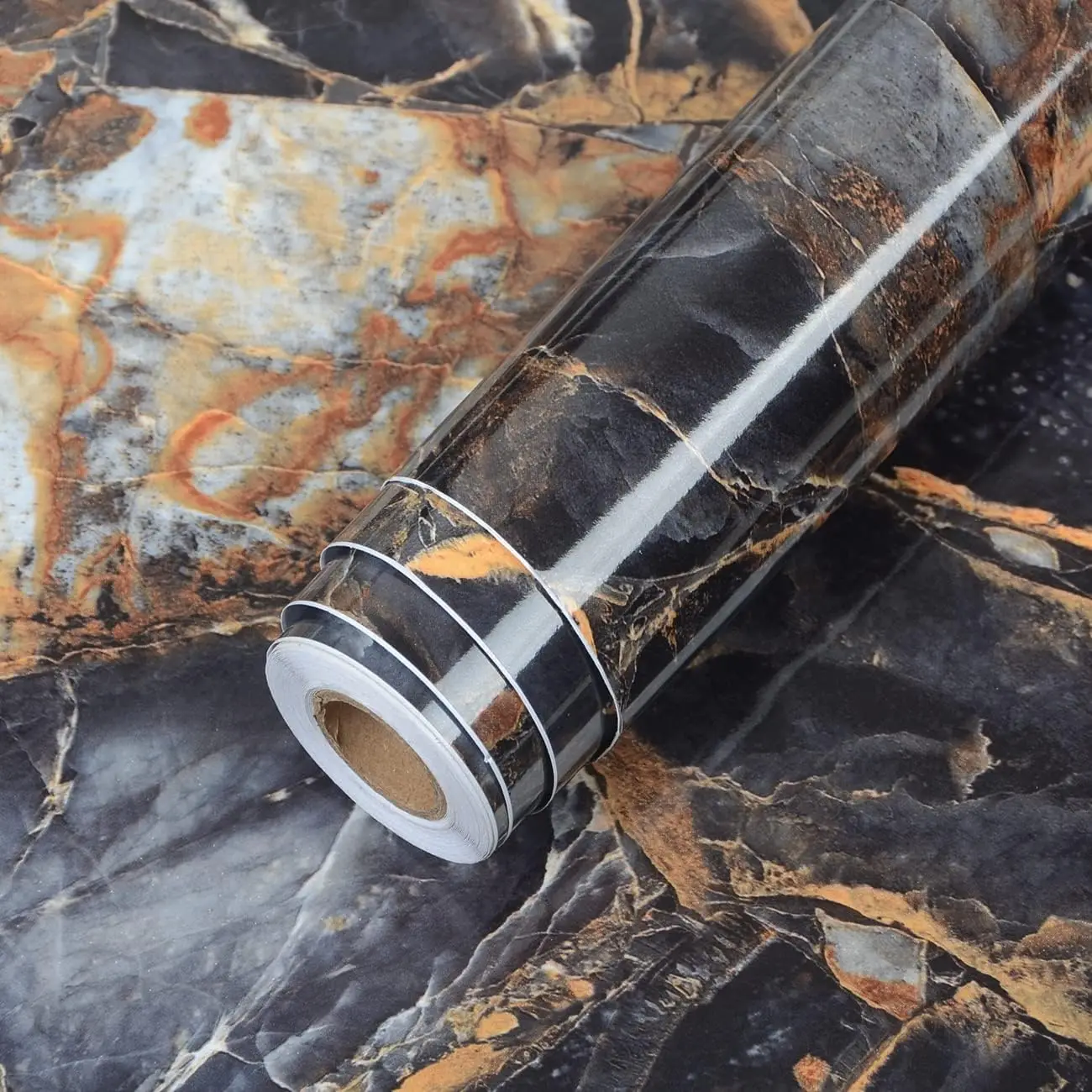 Blue Marble Contact Paper Exotic Granite Self Adhesive Gloss Marble Pvc Wrap Film for Kitchen Countertop Cabinets Wall Funiture