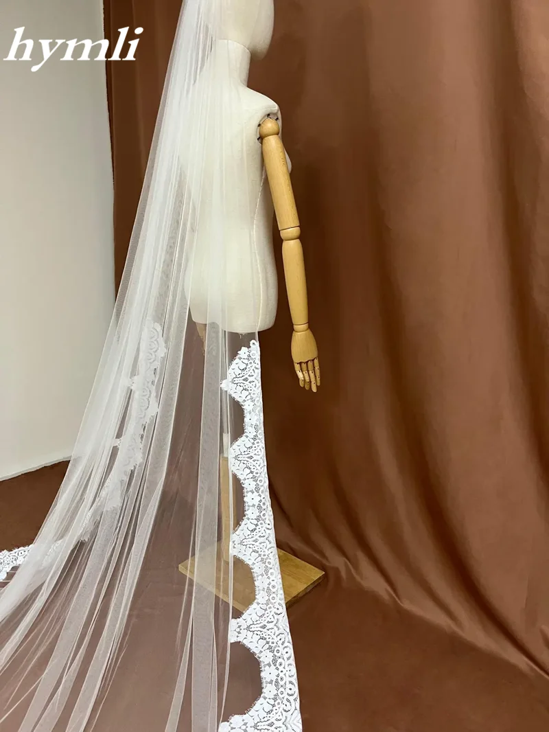 ลูกไม้ Trim DROP Veil SINGLE Layer Veil ความยาววิหารผ้าคลุมหน้างานแต่งงาน VINTAGE