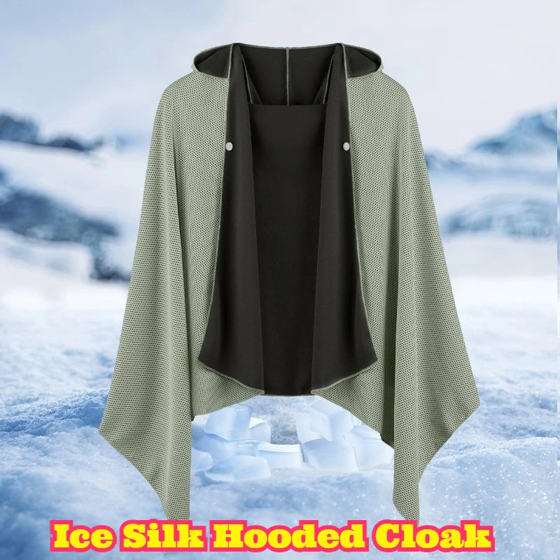 Cool Feeling Hooded Cape Ice Silk Quick Dry Breathable Beach Towel Absorbent Sun Protection Shawl Outdoor Sports Lightweight New