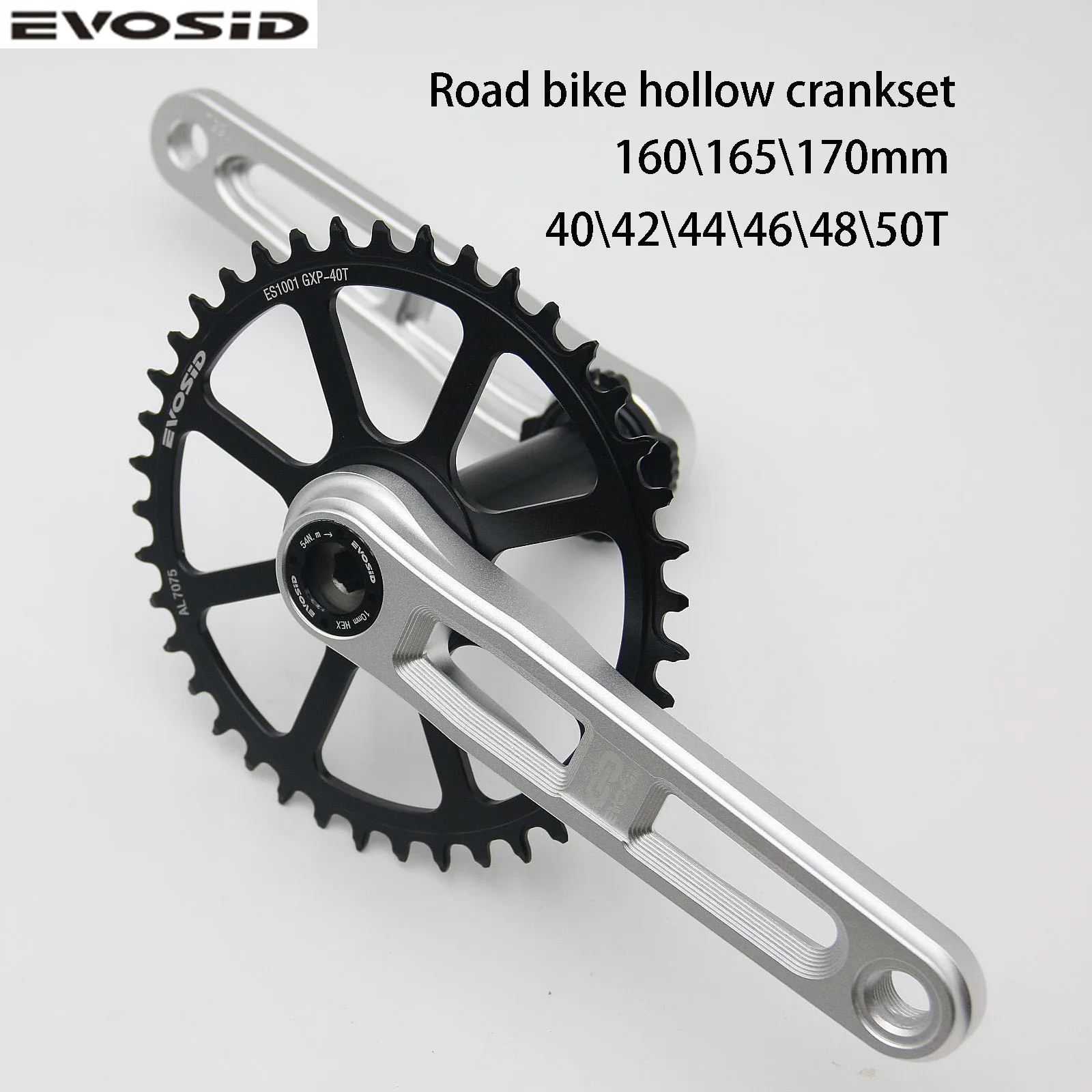

EVOSID Полый шатун для шоссейного велосипеда Высокопрочный легкий материал из алюминиевого сплава 3-контактный разъем с прямым креплением