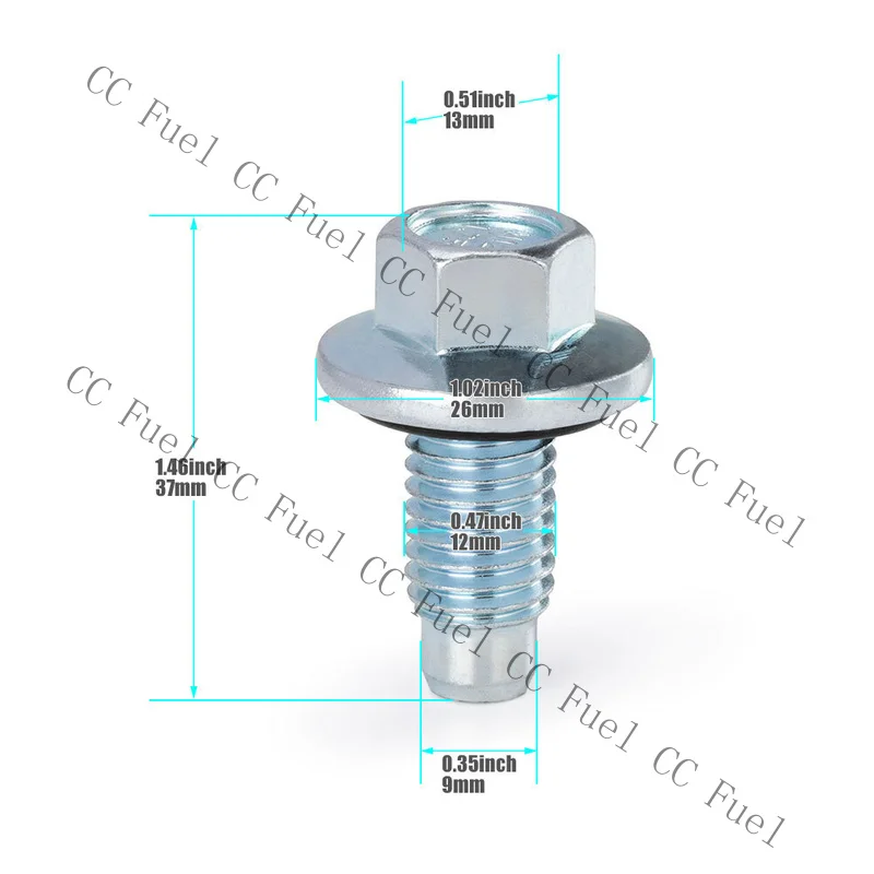 C+ 1PCS Oil Pan Drain Plug Bolt W/O-Ring For GM Chevrolet Buick Cadillac 11518377