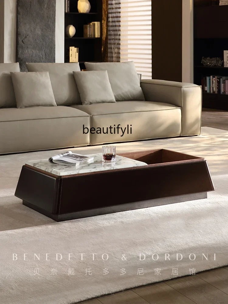 

Y Light роскошный мраморный журнальный столик для гостиной, дизайнерский высококачественный журнальный столик из цельного дерева, прямоугольныйA16