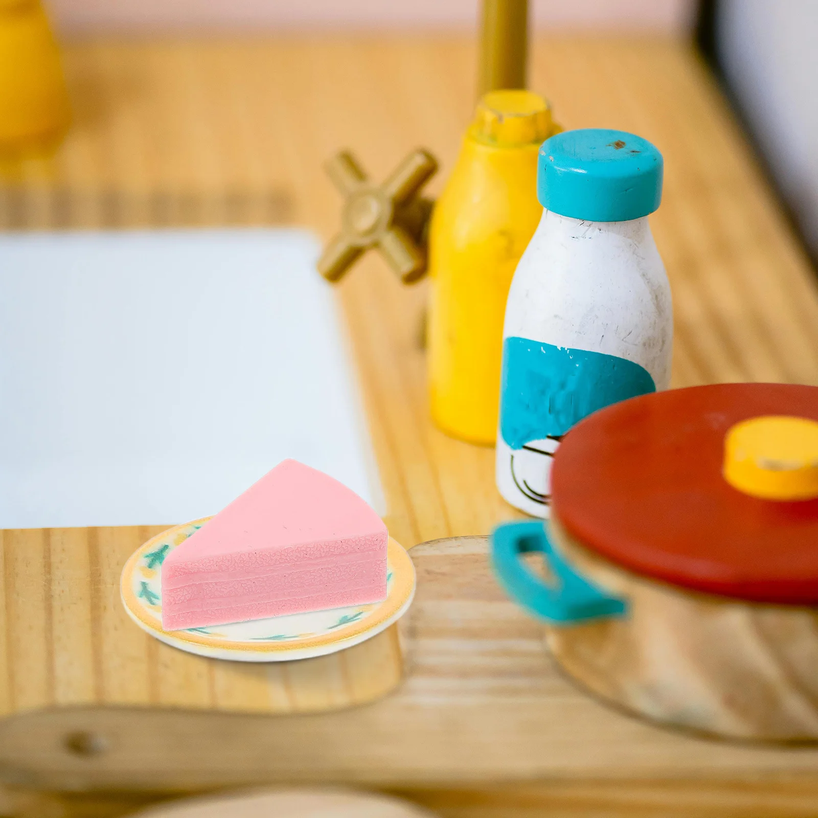 6 قطعة كعكة واقعية الحلوى قاعدة مصغرة الغذاء شريحة مجموعة ل دمية ديكور DIY بها بنفسك مخبز المشهد عرض الدعائم المعجنات الاصطناعية