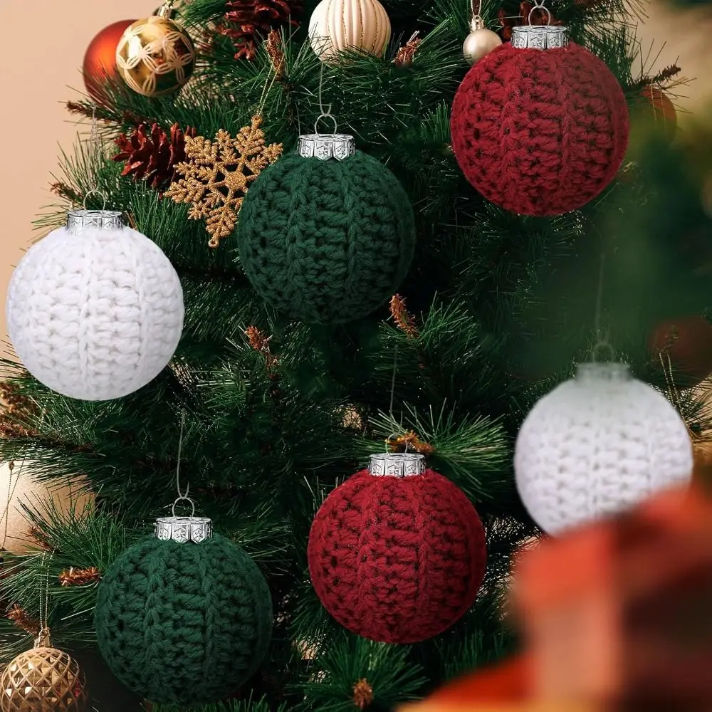 New Crochet Christmas Ball 6cm Gift Ball Xmas Tree Hanging Pendant Xmas Baubles Xmas Ornament Ball Christmas Decorations
