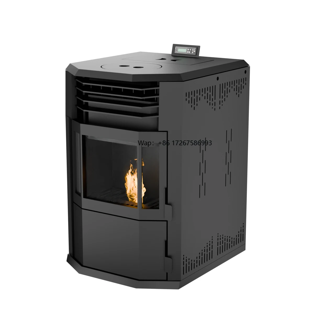 

Чугунная пеллетная печь PU-120 с Wi-Fi управлением, экологичная и долговечная, отдельностоящая, для современных домов