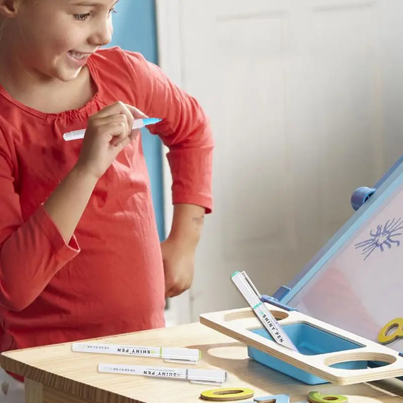 ปากกาเน้นข้อความแวววาวปากกาเน้นข้อความอเนกประสงค์ปากกามาร์กเกอร์ปลอดภัยไร้กลิ่นน่ารักสำหรับวาดรูปบันทึกปฏิทินบันทึก