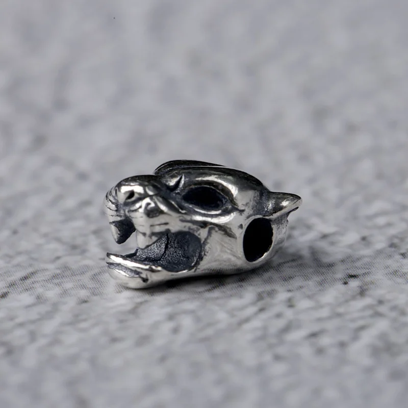 S925 الفضة ليوبارد رئيس سحر الخرزة المجوهرات الأوروبية #3