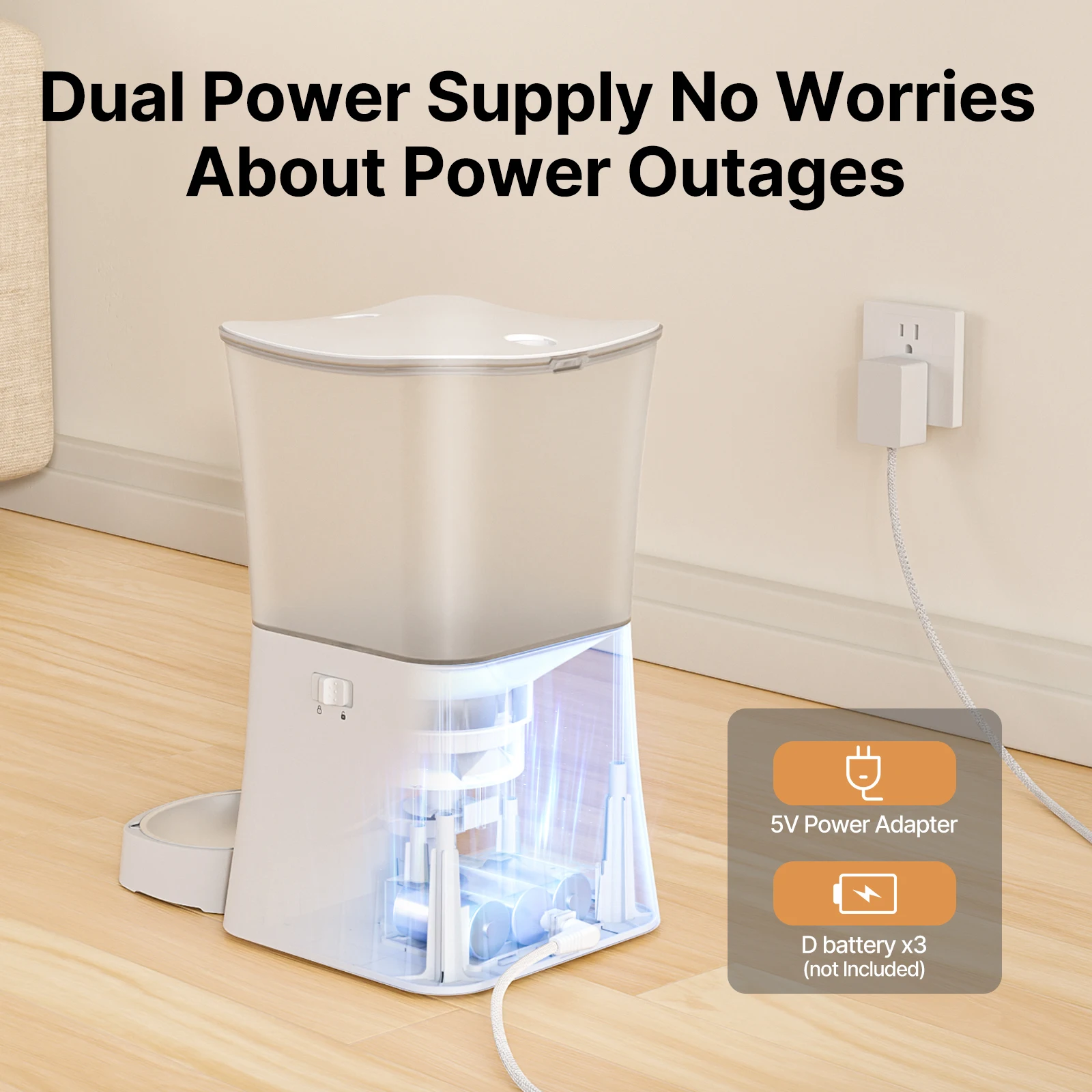 Hot Sales WiFi App Controlled Portable 5L Pet Food Bowl Feeder with Smart Auto Remote Connected Dog & Cat Feeder