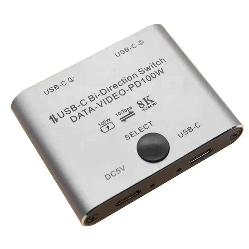 

AU61-Bi Directional USB C Switch Splitter 8K USB C Switcher KVM 8K 60Hz 4K 144Hz Video For Multiple Source No USB C Line
