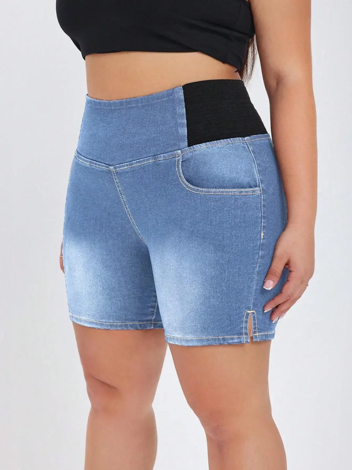 Summer's New Fashionable Hip-lifting and Waist-tightening Denim Shorts. Comfortable Casual High-waisted Short Jeans for Ladies view 6