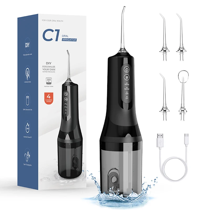 Professional Wireless Dental Floss Cleaner, 4 Cleaning Modes, Portable Rechargeable Electric Dental Floss Oral Irrigator