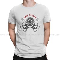 Dive Scuba Diving TShirt for Men Octopus with Diver Helmet Soft Leisure Tee T Shirt Novelty New Design Fluffy