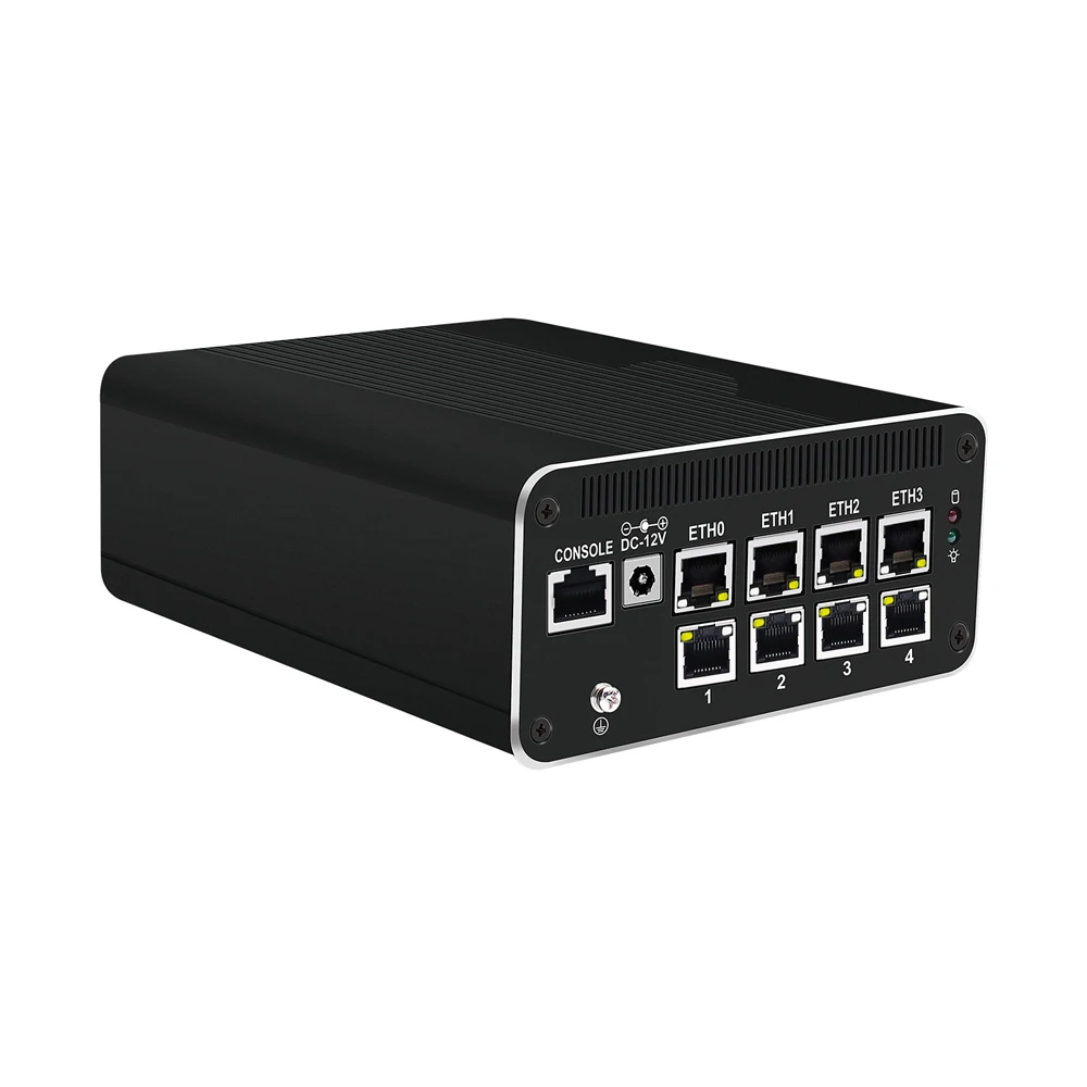 HUNSN-Dispositivo de Micro Firewall RJ51f, Mini PC, enrutador PC,U300E/Gold 8505/I5 1240P,8x2.5GbE I226-V,2HD,DP, 10gbps tipo-c para datos/DP