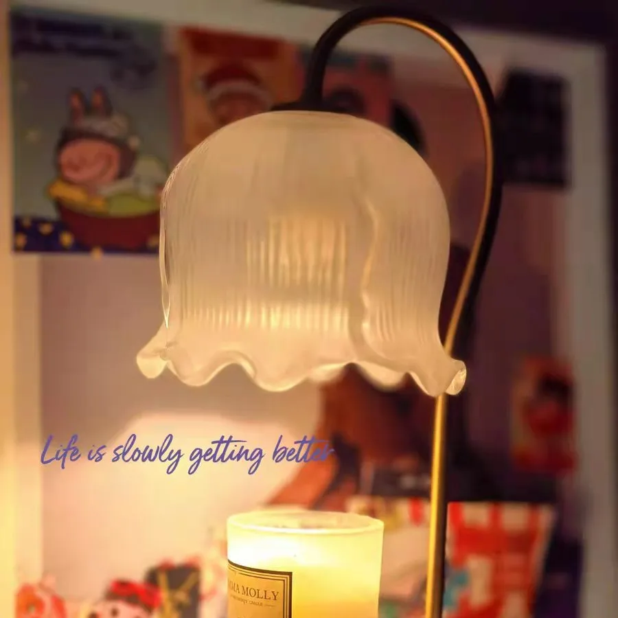 Lámpara de fusión de cera de aromaterapia con regulación de temperatura sin humo Linglan, lámpara de vela de fusión de mármol de primera nieve Retro