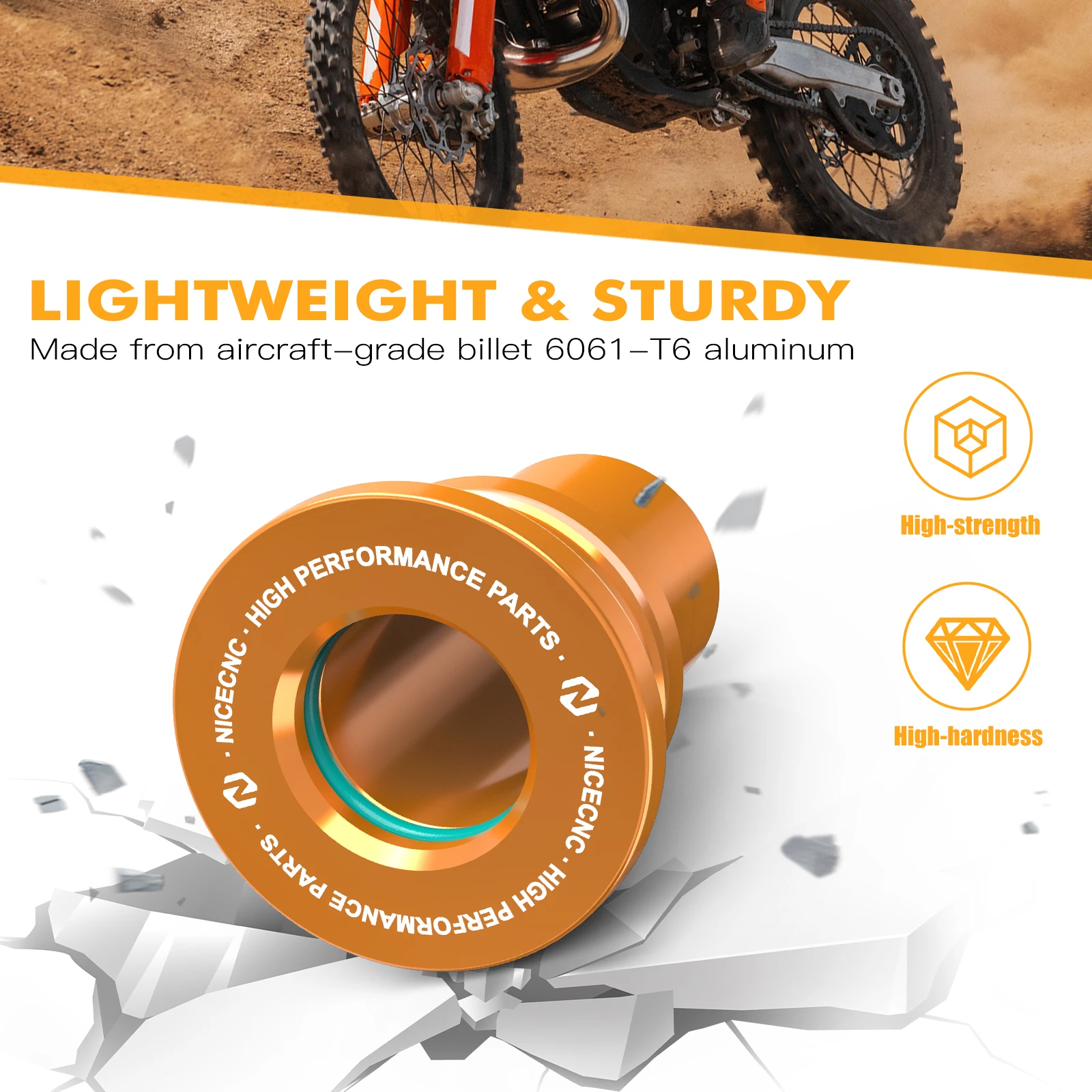 (EU-Lager) Für KTM EXC 300 22mm Vorder- und Hinterrad-Abstandshalter-Kit XCF-W 500 EXC-F 450 SX-F 350 XC-F250 XC-W 300 XC150 SX125 – Detail 12