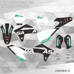 For GASGAS GAS GAS MC EX EC 125 250 300 350 450 2021 2022 2023 Full Graphics Decals Stickers Motorcycle Background Custom Number
