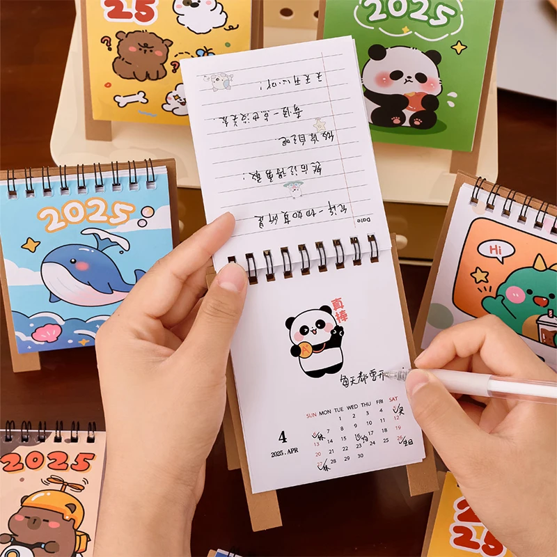 Cute Cartoon Animals Desktop Paper Calendar Scheduler Table Planner Mini Desktop Calendar Creative Desktop Decoration Gifts