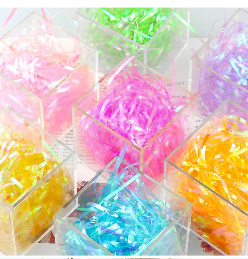 100g Colorful Diamond Raffia Shredded Confetti Foil Paper for Gift Box Decorations Basket Packaging Filler Material Party Decor