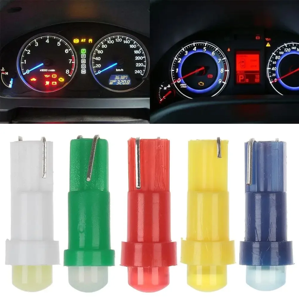 10pcs t5 led bulbs LED Instrument Light Wedge Light Dashboard Warning Indicator Interior lights Oil gauge instruct warning light