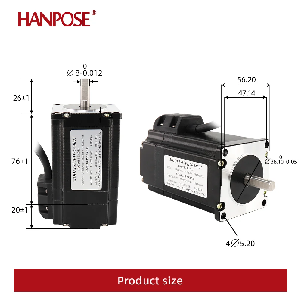 57EH76-Z+CL57-Z drive sets 4.0A 2.2N.m NEMA 23 Closed Loop motor 57CME22 DC-18-90v Double outlet Driver for CNC