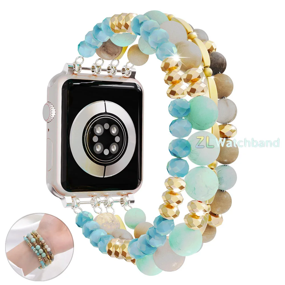 Link Beads Strap Watch Band for Apple Strap 38mm 40mm 41mm 42mm 44mm 45mm49mm  Women Present for iWatch 10 9 8 7 6 5 4 3 Ultra 2