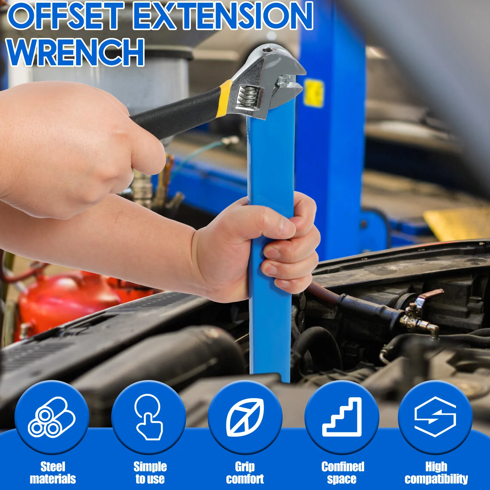 Offset Extension Wrench Zero Degree Ratchet Extension Set Include 1/2