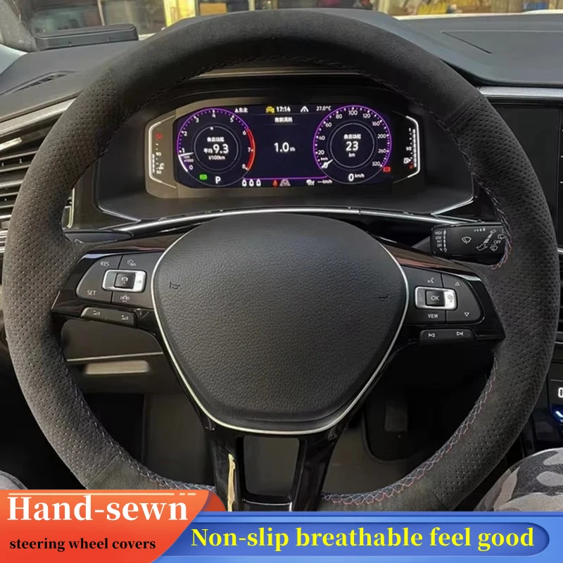 

Car Steering Wheel Cover Suede For Volkswagen Golf 7 Mk7 New Polo Jetta Passat B8 Tiguan Sharan Touran Steering-Wheel Cover Wrap
