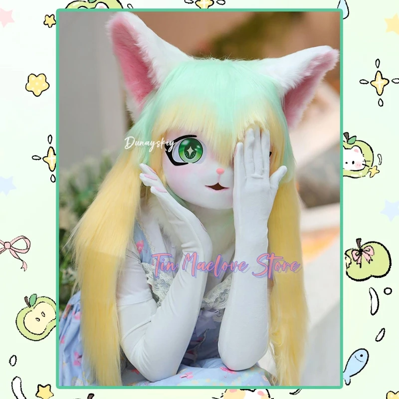 

Anime Kigurumi Fursuit Costume for Halloween/Comic Con with Detachable Hood - Lolita & Kemono Kawaii Style