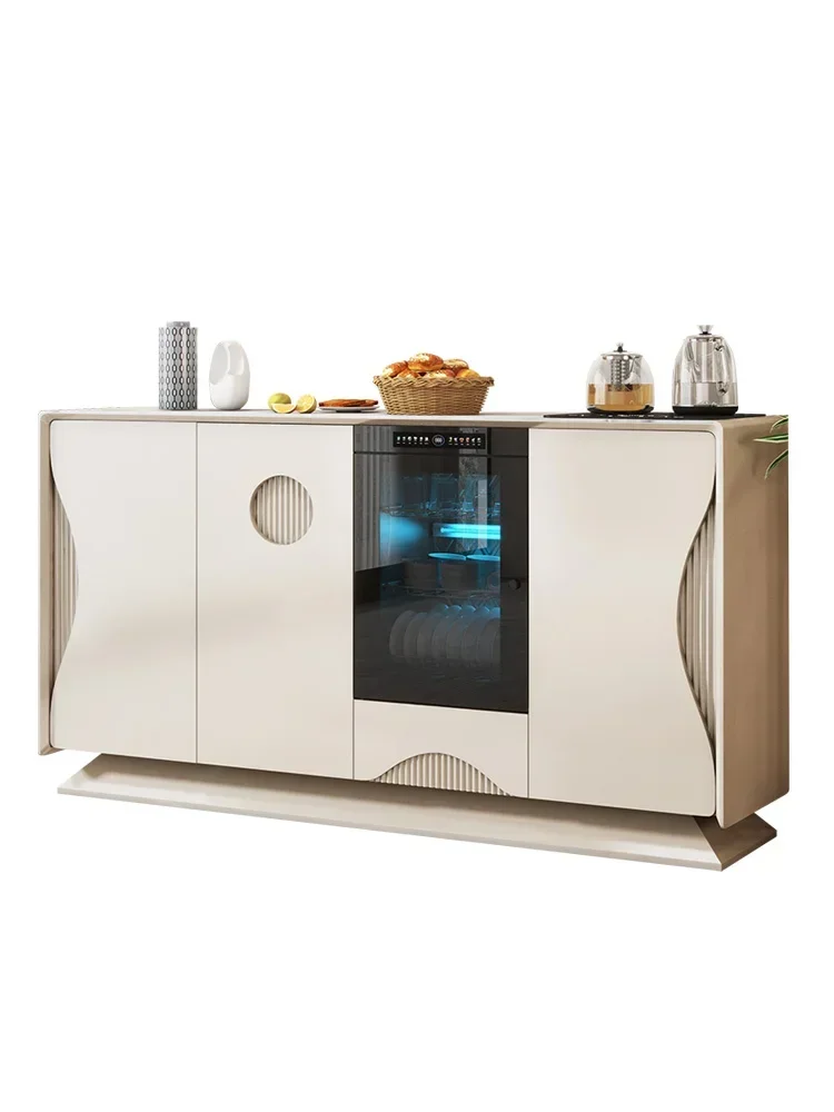 Long - lasting Light luxury wind solid wood tea bar machine cabinet multifunctional storage household living room integrated cab