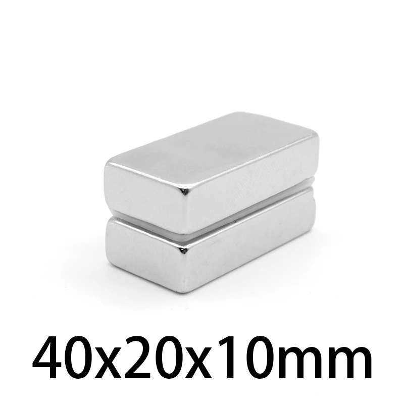 1-7PCS 40x20x10mm Quadrate Powerful Magnets N35 Permanent Magnetic Magnet 40x20x10 Block Powerful Neodymium Magnet 40*20*10mm