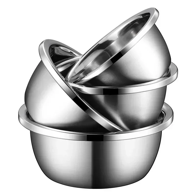 

Salad Soup Fruit Stainless Multiple Bowl Tableware Beater Steel Kitchen Egg Vegetable Basket Sizes Utensils Bowls Drain Basin