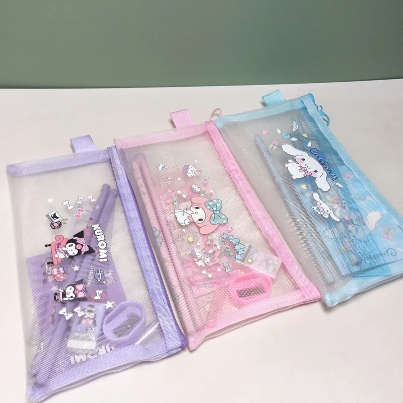 Imagem -05 - Sanrio Kuromi hb Pencil Eraser Combinação Storage Bolsa Grupo Bonito Estudante Papelaria Suprimentos Material Escolar 12 Pcs