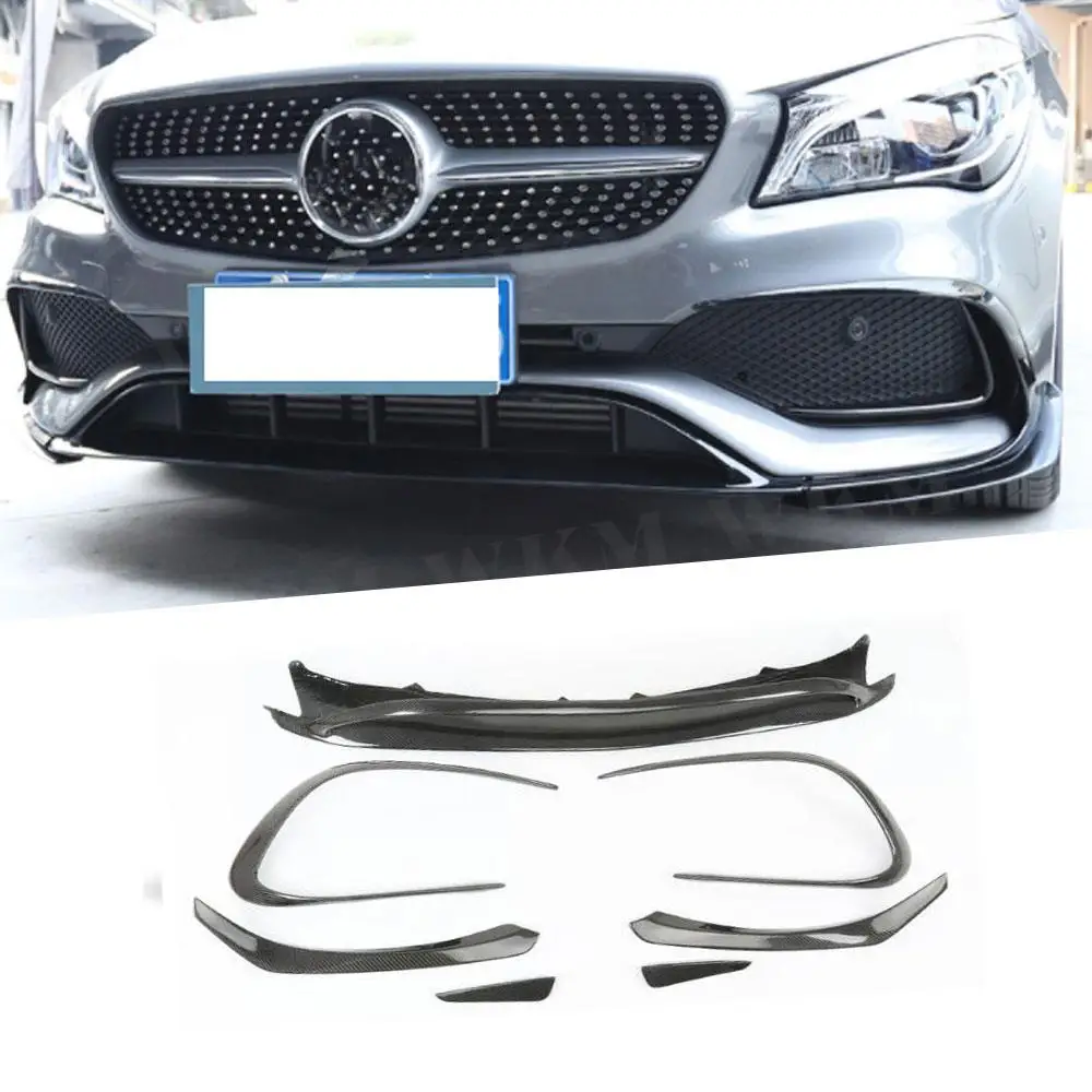 

Carbon Fiber Front Lip Spoiler Flap Canards for Benz W117 CLA Class CLA45 For AMG 2016-2018 Forged Carbon Car Bumper Trim Covers
