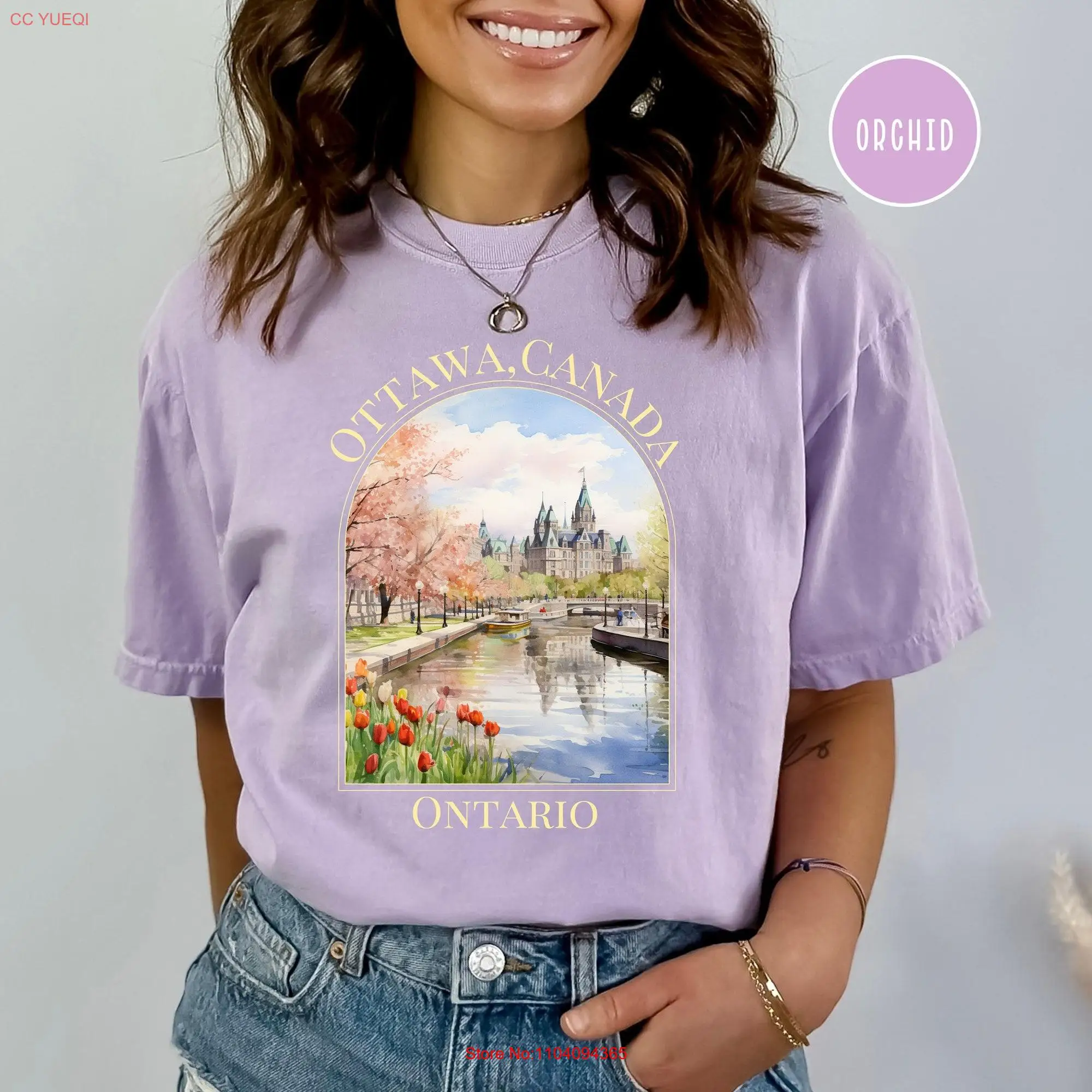 Ottawa Canada Comfort Colors T Shirt in Springtime Ontario Vacation Travel Canals long or short sleeves