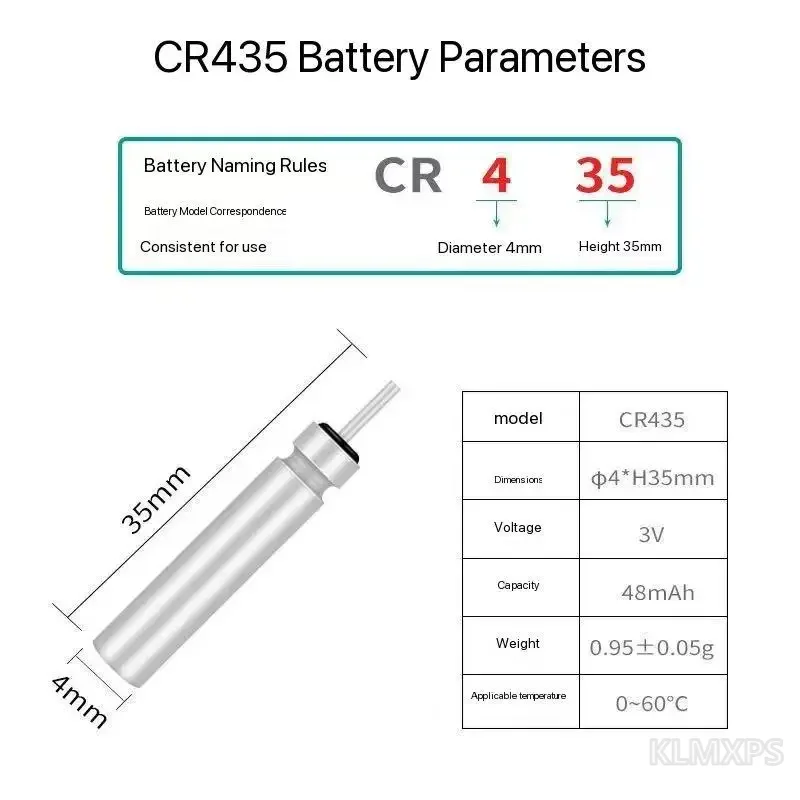 CR435 3V Fishing Float Battery for Electronic Fishing Floats Night Fishing Bobber Battery for Luminous Float Tackle