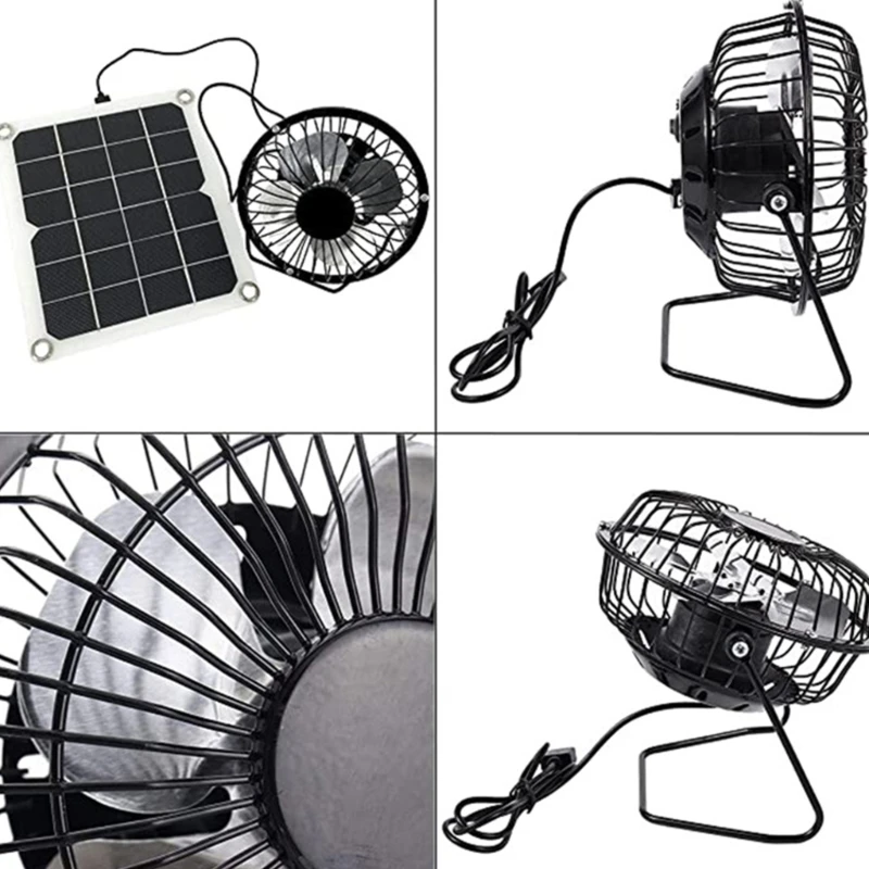 Double Blade Solars Exhaust Fan For Chicken Coops Dog Kennels Waterproofed Motor Foldable Without Battery Required A2BB