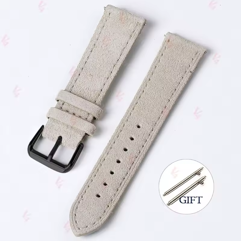 18mm 19mm 20mm 22mm Vintage Suede Cowhide Watch Strap Handmade Watch Band Gray Brown Green Quick Release Bracelet for Men Women - Image 22
