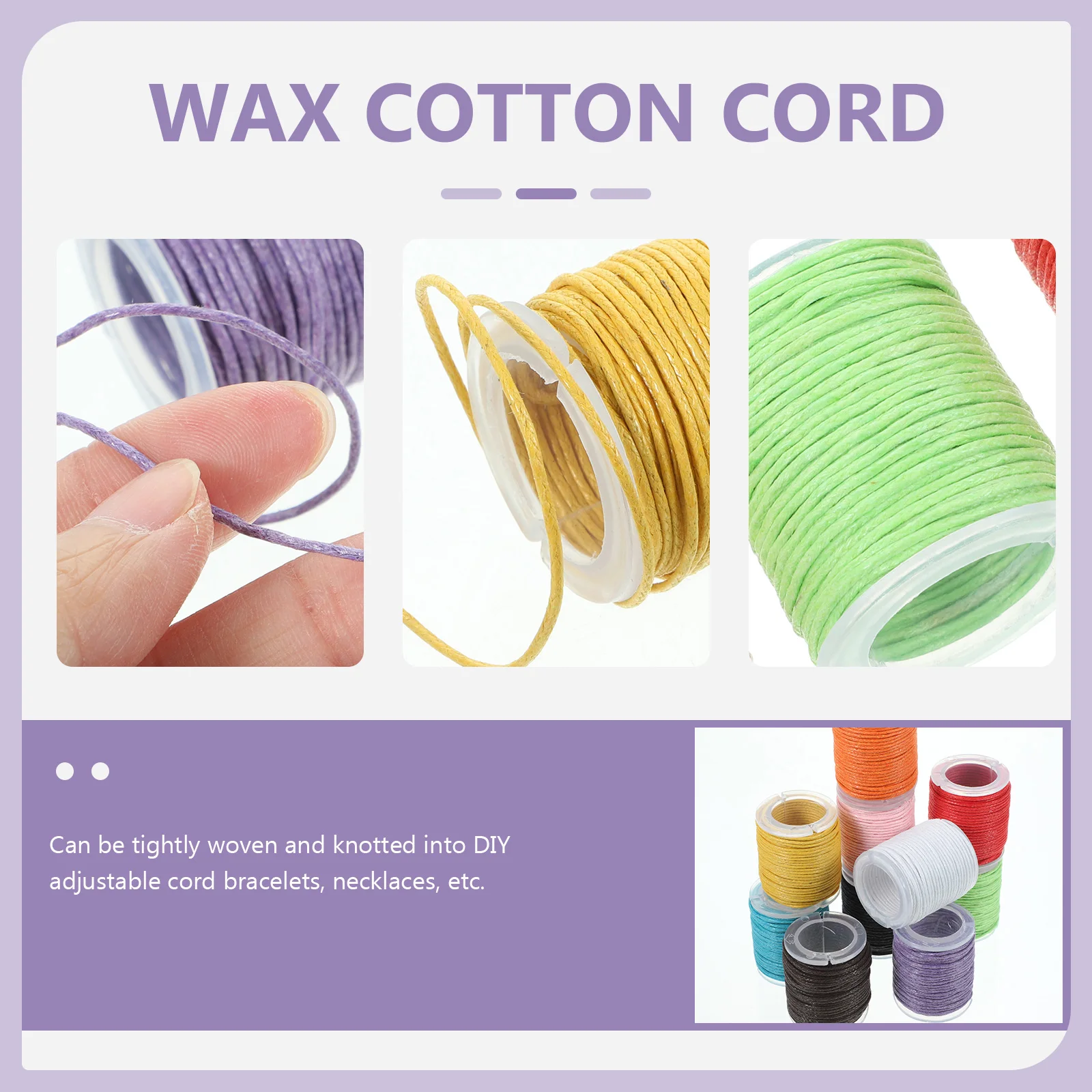 

10 Rolls Waxed Cotton Cord 1mm 10M Random Color Bracelet Necklace Beading Sewing Leathercraft Accessories Waxed for Jewelry