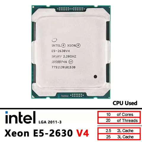 Intel Xeon E5 2630 V4 Used 2630V4 2.2GHz 10-Cores LGA 2011-3 cpu processor