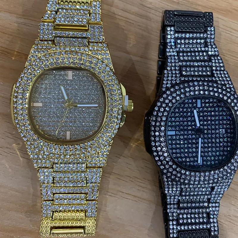 Fashion Hot Unisex Watch Iced Out Quartz Watch Men Diamond Steel Hip Hop Watches Top Brand Luxury Woman Clock reloj hombre
