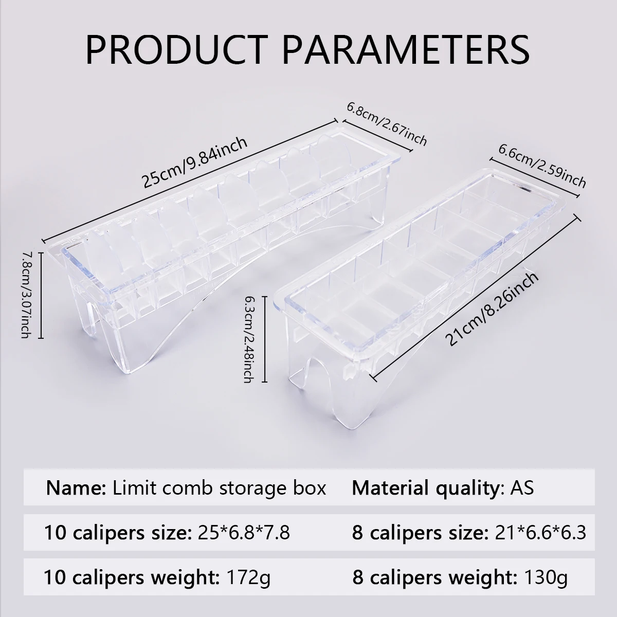 Caja de almacenamiento de Base de rejilla 8/10 para cortadora de pelo Universal, peine guía de límite para Barbero, Kit de herramientas de peinado,