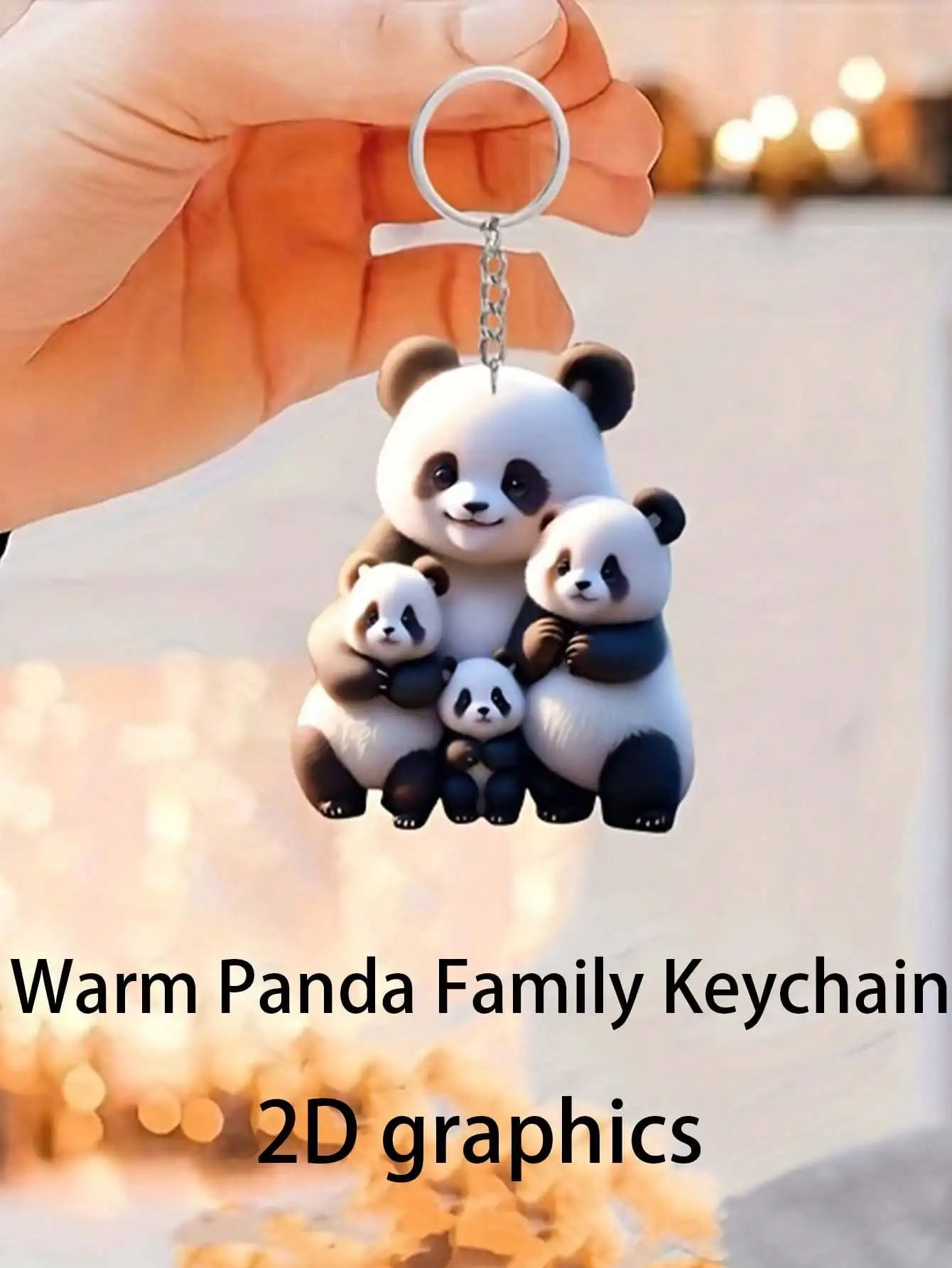 Panda Family Keychain, Cute and Innovative Keychain, DIY Gift, Backpack Pendant Accessories Multi Functional and Unique Keychain