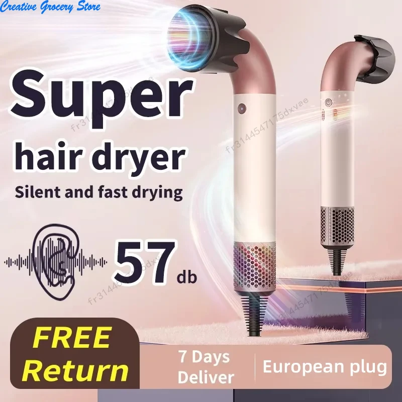 

Профессиональный безлистный фен с отрицательными ионами, домашний салон, персональный инструмент для укладки волос, компактный электрический фен для быстрого сушки